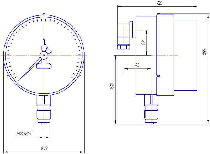 Дм2005 манометр электроконтактный схема