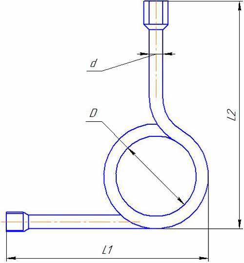 Трубка петлевая угловая. Петлевая трубка чертеж. Трубка петлевая прямая. Петлевая трубка для манометра. Трубка петлевая для сдви.